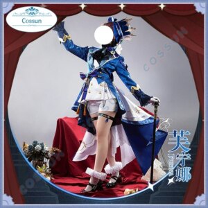 Game Genshin Impact Focalors Cosplay Costume Halloween Outfits Women New Suit Uniform Party Women Cute Dress