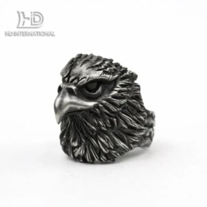 925 silver Eagle ring, men’s eagle ring, condor ring, eagle head ring