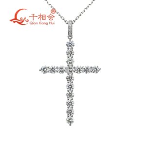 51*36mm 5mm stone Cross D VVS white moissanite pendant 925 Sterling Silver Jewelry Engagement datting gift