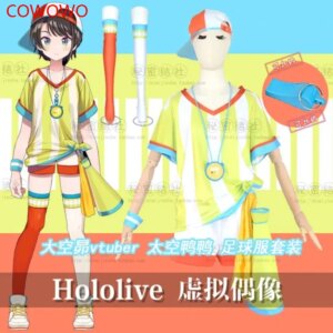COWOWO Anime VTuber Hololive Ozora Duck Football Suit Lovely Uniform Cosplay Costume Halloween Party Role Play Outfit