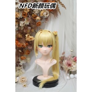 Customize Character Female/Girl Resin Kig Full Head With Lock Anime Cosplay Japanese Anime Kigurumi Mask