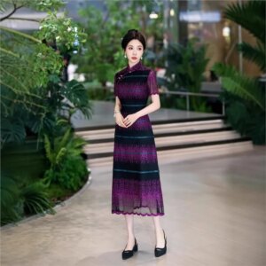 Catwalk cheongsam costume performance modified version of light temperament