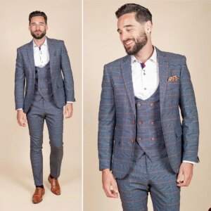 Vintage Plaid Men Suits For Wedding Slim Fit Tuxedos Groom Wear Business Notch Lapel 3 Pcs Jacket Pants Vest Custom Made
