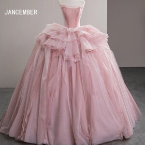 Fanshion Pink Tulle 15 Dress Quinceanera 2024 Ball Gown Sleeveless Quince Dress Corset Formal Occasion Sweet 16 vestidos 15 años