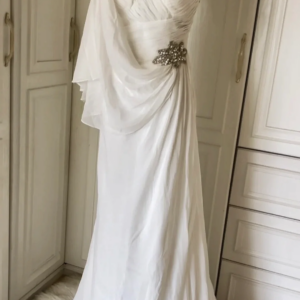 White Evening Dresses One Shoulder Rhinestone Long Ribbon Pleat A-Line Romantic Luxury Tulle Wedding Party Woman Prom Gowns