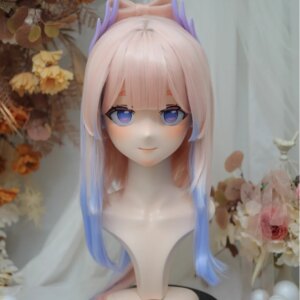 (NFD3-11-6)Customize Full Head With Lock Pretty Female/Girl Japanese Animego Character Kig Cosplay Kigurumi Mask Crossdress Doll