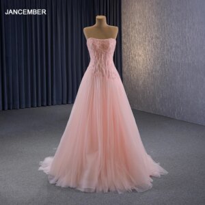 Classic Evening Dress for Women Organza A-line Party Dresses Pleat Sequined RSM222130 فساتين مناسبة رسمية