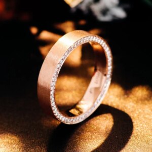 Provence 14K18K Gold DEF/VS Lab Grown Diamonds Rings for Women man satin finish Rings Classic Finger Personalized Custom Gifts