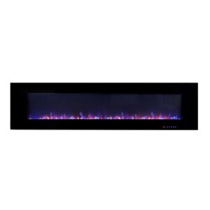Indoor 72 Inch Wall Mounted Not For Recessed Electric Fireplace Heaters 1500W Remote Control LED Real Flame