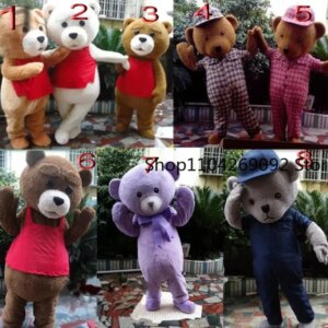 Hot Sale Teddy Bear Mascot Costume Cartoon Cosplay Costume Outdoor Character Bear Mascotter Carnival Props Advertising Event