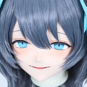 Customize Character Female/Girl Resin Kig Full Head With Lock Anime Cosplay Japanese Anime Kigurumi Mask