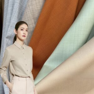 Spring 100% worsted fabric Thin suit shirt dress skirt soft anti-wrinkle