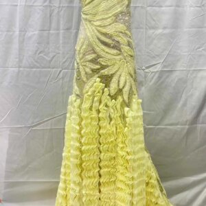 African Beaded Lace Fabric French Tulle Lace 2025 High Quality Lace French Sequins Beads Fabric For Women Wedding Dress JL70HB