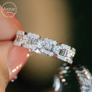 Aazuo Fine Jewelry 18K Gold Real Diamonds 0.50ct Luxury Engagement Ring Gifted For Woman Deluxe Banquet Jewelry Woman’s Fashion