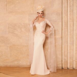 Customized Charming Mermaid Long Mother Of The Bride Dresses Wrape Sleeve Chic Applique Floor Length Sheer Cusom Formal Wedding
