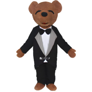 gentleman teddy bear adult plush mascot costume suit for carnival party