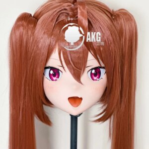 Customize Character Female/Girl Resin Kig Full Head With Lock Anime Cosplay Japanese Anime Kigurumi Mask