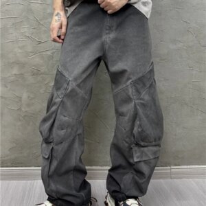 Avant-Garde Retro Multi-Pocket Overalls Loose Casual Pants Trendy Unique Matchet