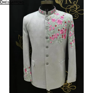 Gorgeous Embroidery Men Suits Groom Wedding Tuxedos 2 Pieces Sets Dinner Prom Blazers Terno Masculino Completo