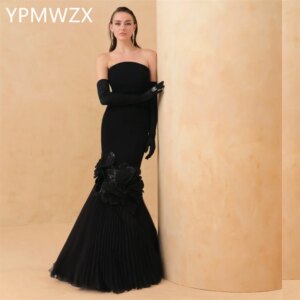 Customized Evening Dress Formal Party Occasion Prom Gown YPMWZX Strapless A-line Floor Length Skirts Bespoke Dresses Wo