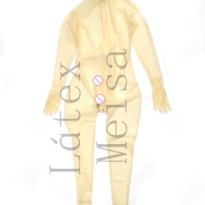 0.3mm full cover men’s latex catsuit including cover & back zip to crotch open eyes & nostrils & mouth