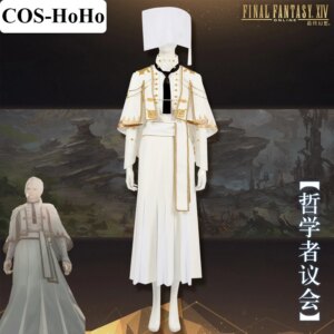COS-HoHo Anime FINAL FANTASY XIV FF14 Sharlayan Fourchenault Leveilleur Philosopher Council Uniform Cosplay Costume Party Outfit