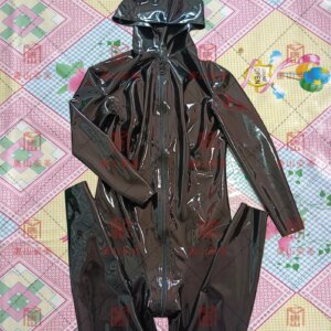 latex catusit with hat cosplay latex bodysuit front zip zentai