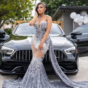 New Arrival Sexy Mermaid Prom Dresses 2025 Sweetheart Luxury Crystals Black Red Sequin Illusion Floor Length Party Gala Gowns