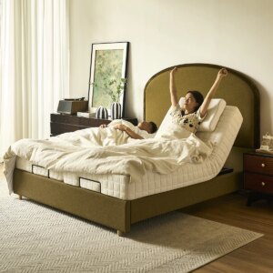 French Smart Master Bedroom Automatic Electric Bed Multifunctional Adjustable Lifting Leather Non-Disturb Double Bed Modern