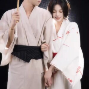 Kimono Men’s Formal Wear Traditional Japanese Style Improved Photography Bathrobe Costume Halloween Performance Props