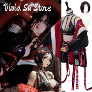 NIKKE The Goddess of Victory Crow Cosplay Costume Gothic Coat Wig Jewelry Accessory Sexy Layering Suit Anime Game Party Suit S-L
