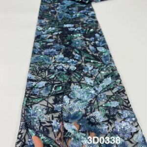 High Quality African Lace Fabric 2024 French Net Sequins Fabric Sewing Embroidered Lace Tulle Nigerian Lace Fabric 5Yards