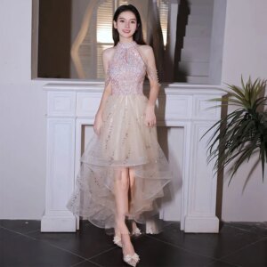 formal dress women elegant wedding dress plus size ชุดงานพรอม vestido dourado longo shiny dress evening dresses