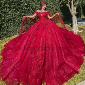 Red Quinceanera Dresses Exquisite Off Shoulder 2024 Mexican Sweet 15 16 3D Flowers Applique Beading Formal Vestidos XV Años