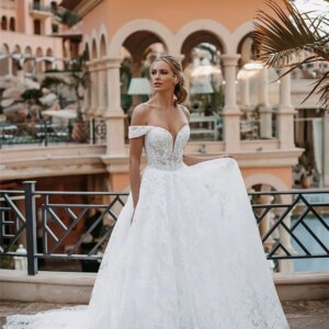 Elegant Off-The-Shoulder Wedding Dress 2024 Charming Sleeveless Bridal Gown Romantic Lace A-Line Evening Dress Vestidos De Novia