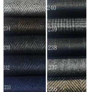 Classic thick brown herringbone wool cashmere clothing fabric autumn and winter coat over skirt pants