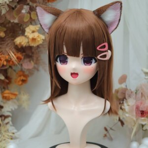 Customize Character Female/Girl Resin Kig Full Head With Lock Anime Cosplay Japanese Anime Kigurumi Mask