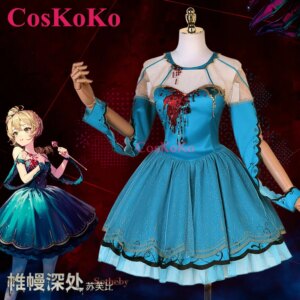 CosKoKo Sotheby Cosplay Anime Game Reverse:1999 Costume New Skin Sweet Elegant Blue Dress Halloween Party Role Play Clothing