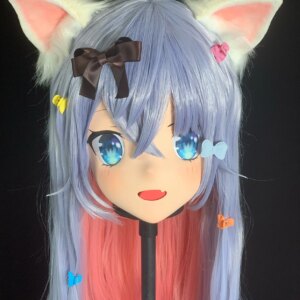 Customize Character Female/Girl Resin Kig Full Head With Lock Anime Cosplay Japanese Anime Kigurumi Mask
