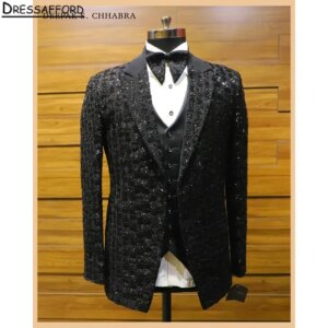 Black Crystal Beading Wedding Suits Men’s Business Suit 2 Pieces (Jacket+Pants) Formal Man Tuxedo Groom Wear