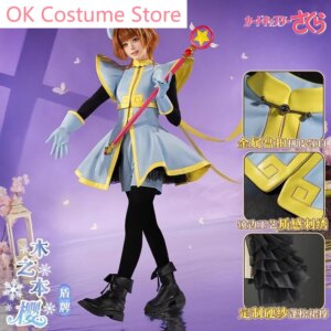 OK-Costume Cardcaptor Sakura Kinomoto Sakura Cosplay Costume Anime Game Roleplay Outfit Halloween Party Uniform Women Clothes