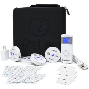 iReliev Wireless TENS + EMS Therapeutic Wearable System Wireless TENS Unit + Muscle Stimulator Combination for Pain Relief
