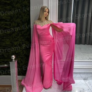 Graceful Mermaid Women’s Evening Dresses O Neck Party Abendkleider Hochzeit Customized Prom Gowns Beaded شارون سعيد فساتين سهره