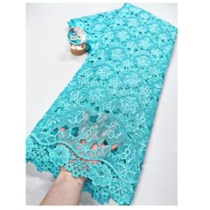 Nigerian Guipure Cord Lace Fabric 2025 High Quality Lace Embroidery African Milk Silk Lace Fabric For Wedding Dress for Women