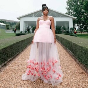 Aso Ebi Cute Blush Tulle Long Prom Dresses 2025 Custom Blossom Wedding Guest Dress Black Girls Formal Gown Birthday Dress Shoot