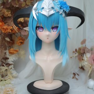 (NFD38–36)Customize Full Head With Lock Pretty Female/Girl Japanese Animego Character Kig Cosplay Kigurumi Mask Crossdress Doll