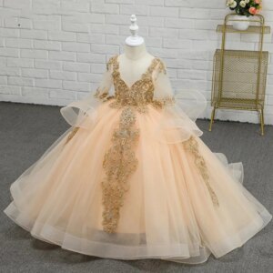New High-end Flower Kids Dresses For Party Wedding Dress Children Pageant Gown Gorgeous beauty pageant Girls Princess long Dress