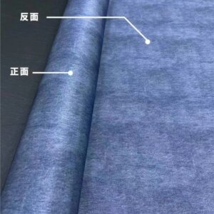 New double-sided synchronous printed blue twill stretch silk fabric dress set