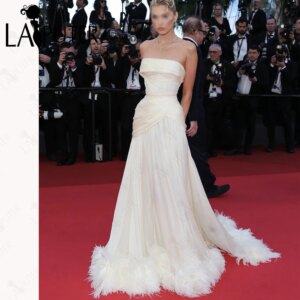 Baby Pink Long Evening Dresses Halter Ribbon Flowing Prom Dress with Slit Full Body Ruched Woman Elegant Formal Dress 2025 New