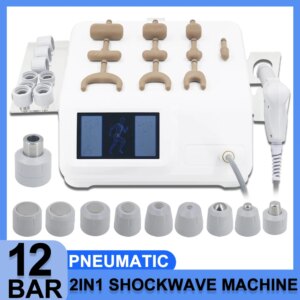 12Bar Pneumatic Shockwave Therapy Machine Physiotherapy ED Treatment Pain Relief Erectile Dysfunction 2in1 Chiropractic